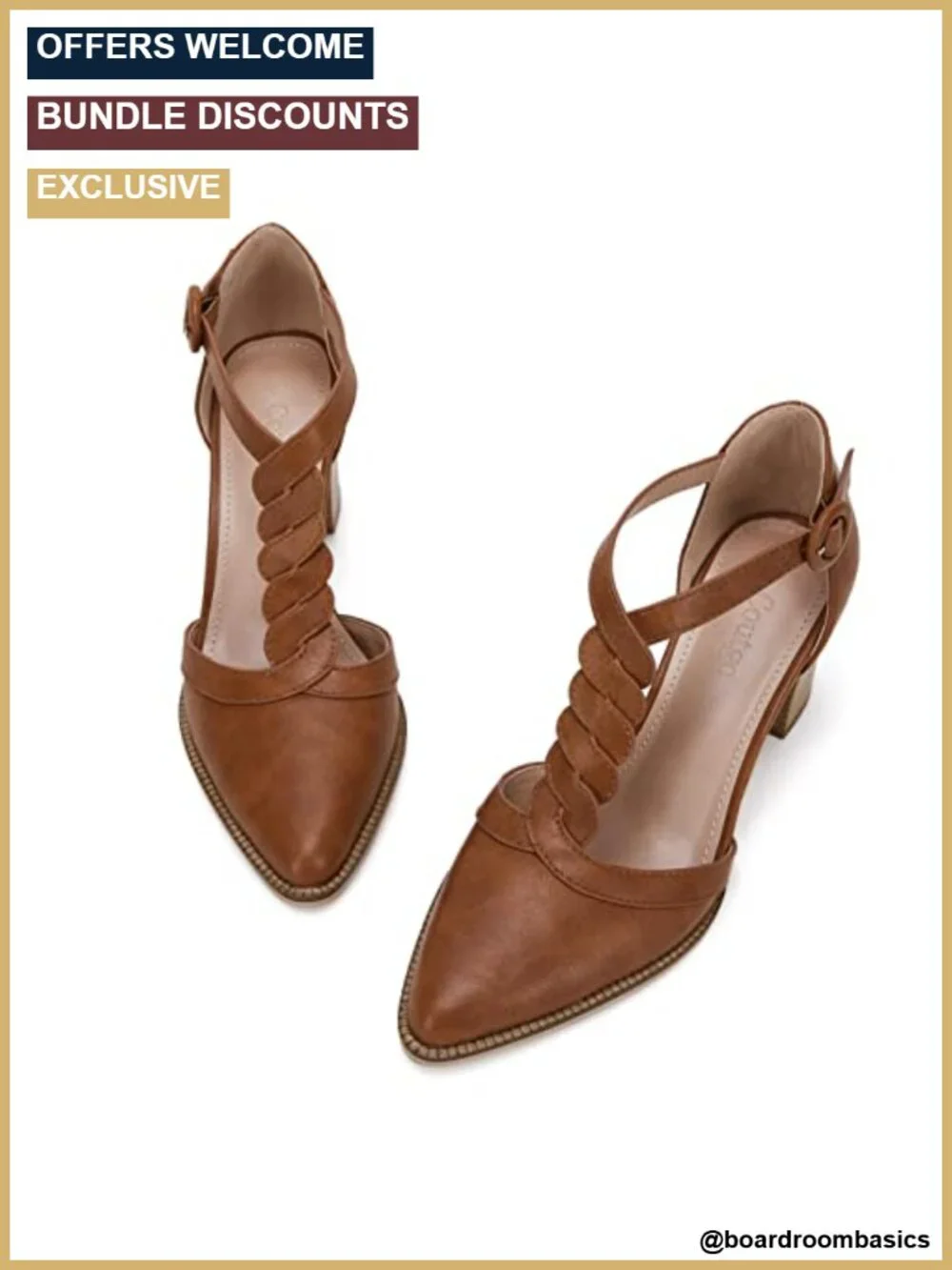 Womens Chunky Block Heels Pointed Toe Pumps Ankle Strap Dress Shoes